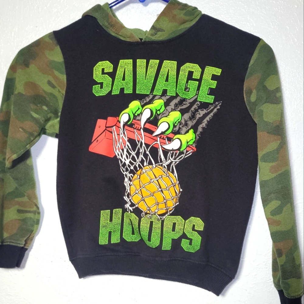 Club House Active "Savage Hoops" Hoodie - Size 8 (Fits Like 6)